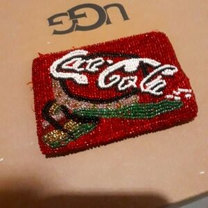 Coca Cola Beaded Bag Womens Coin Wallet